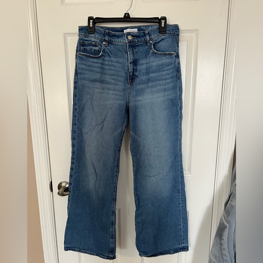 LOFT Wide Wide Leg Blue Jeans Size 8P